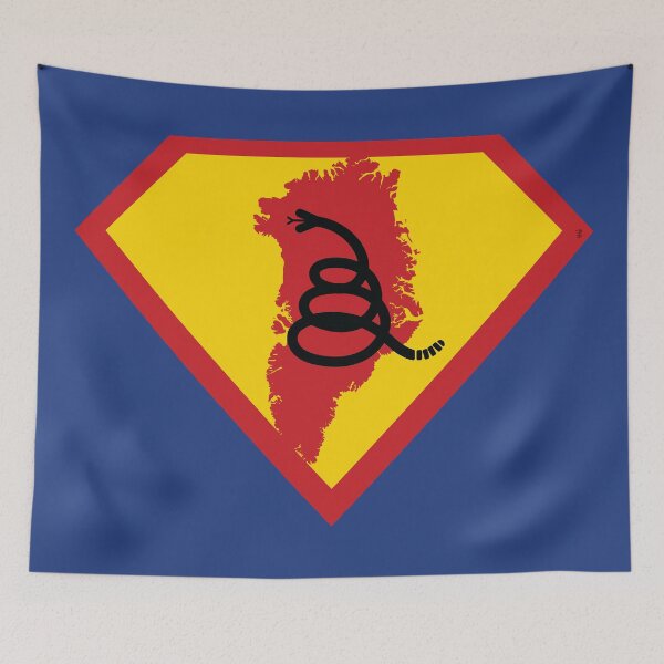 Item preview, GREENLAND SHIELD - Freedom Is The Superpower - Modern Gadsden Snake Flag - Dont Tread On Me SUPERHERO   design designed and sold by pelagio.
