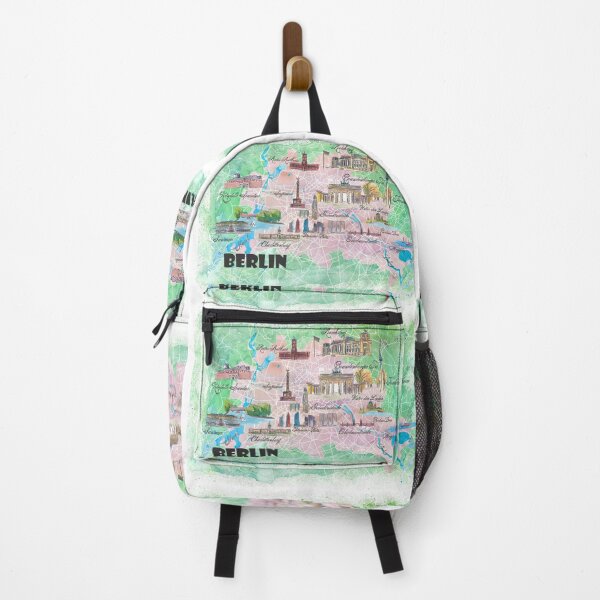 Item preview, Berlin Germany Illustrated Map with Main Roads Landmarks and Highlights designed and sold by artshop77.