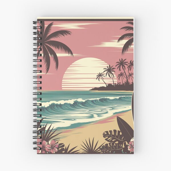 Item preview, Retro Tropical Sunset Beach - Vintage Hawaiian Surf Paradise designed and sold by TopUpDesign.