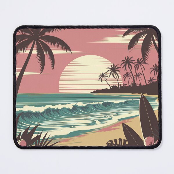 Item preview, Retro Tropical Sunset Beach - Vintage Hawaiian Surf Paradise designed and sold by TopUpDesign.
