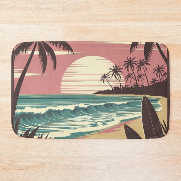 Item preview, Retro Tropical Sunset Beach - Vintage Hawaiian Surf Paradise designed and sold by TopUpDesign.