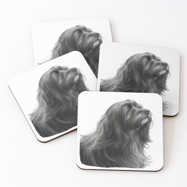 Item preview, Charcoal style long haired mongrel dog designed and sold by lascositasdetri.