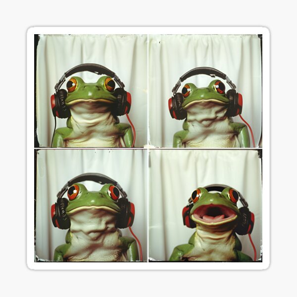 Item preview, Frog Wearing Headphones designed and sold by RockFireMerch.
