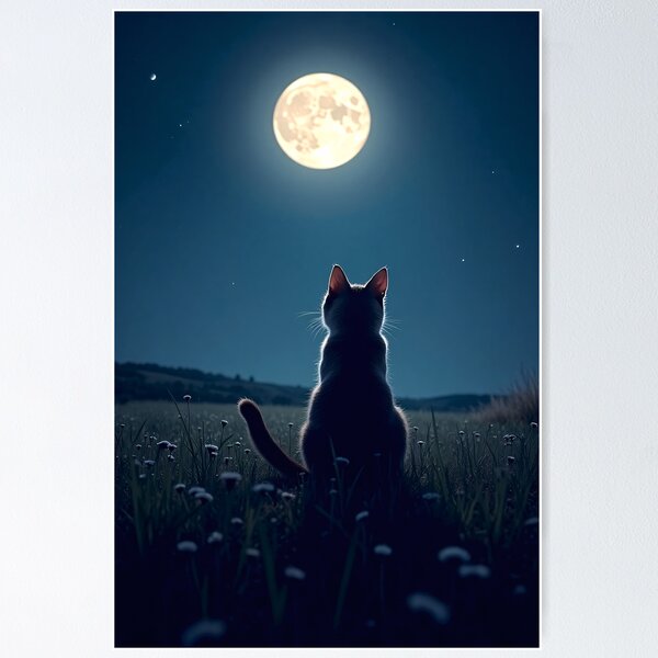 Item preview, Midnight cat designed and sold by aCuteMessage4u.