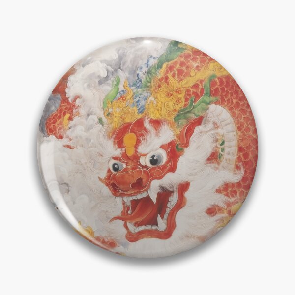 Artikelvorschau, Majestätischer roter Drache, der aus den Wellen steigt – Traditioneller asiatischer Kunstwerkdruck entworfen und verkauft von elimiui.
