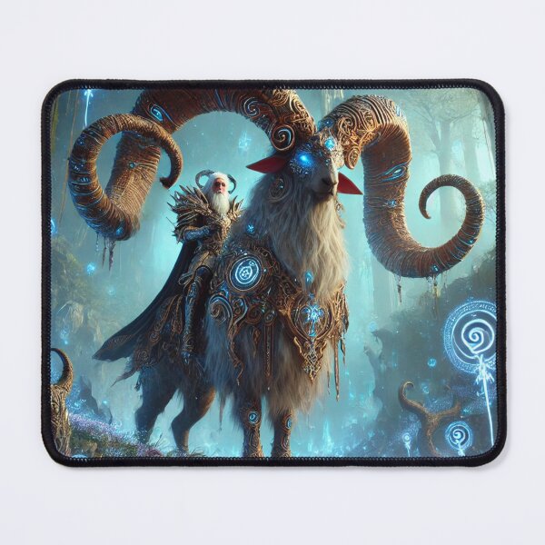 Item preview, Ancient Elvish Warlock Riding Mystical Giant Ram designed and sold by Fantasy Horseys.