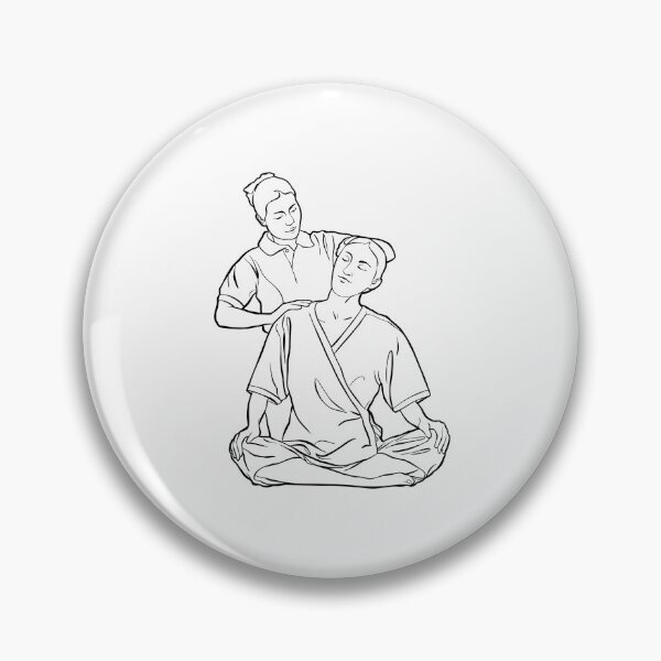 Item preview, Traditional Thai body massage relaxation 1 line on white designed and sold by StairheadStore.