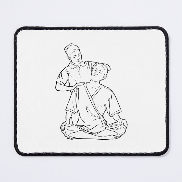 Item preview, Traditional Thai body massage relaxation 1 line on white designed and sold by StairheadStore.