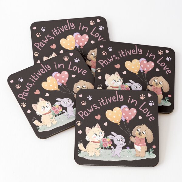 Item preview, Pawsitively in Love Cute Animals Valentine Gift designed and sold by NileNova.