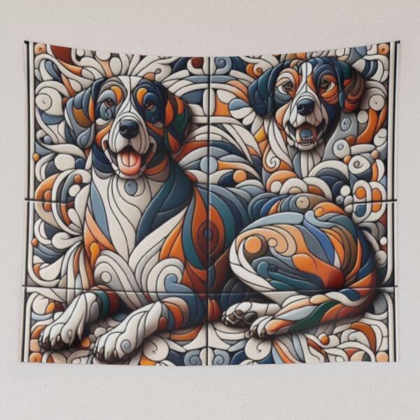 Item preview, Abstract Dog Vasarely Style image Great Design designed and sold by Creat-Des.