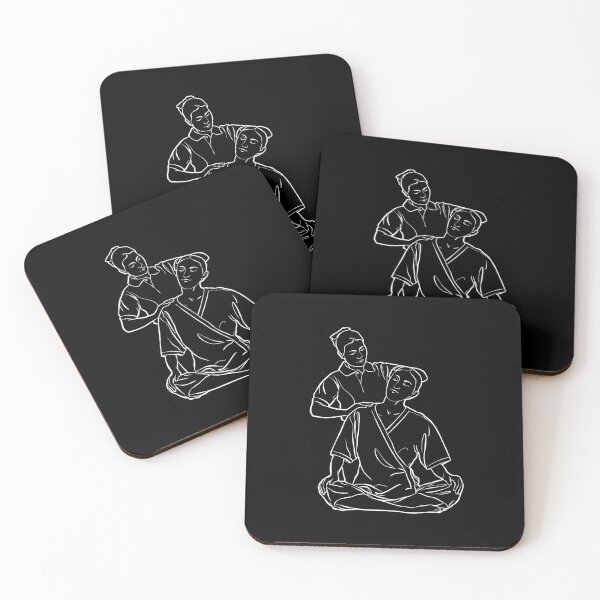 Aperçu de l'œuvre Massage corporel traditionnel thaïlandais relaxation 1 ligne sur noir créée et vendue par StairheadStore.