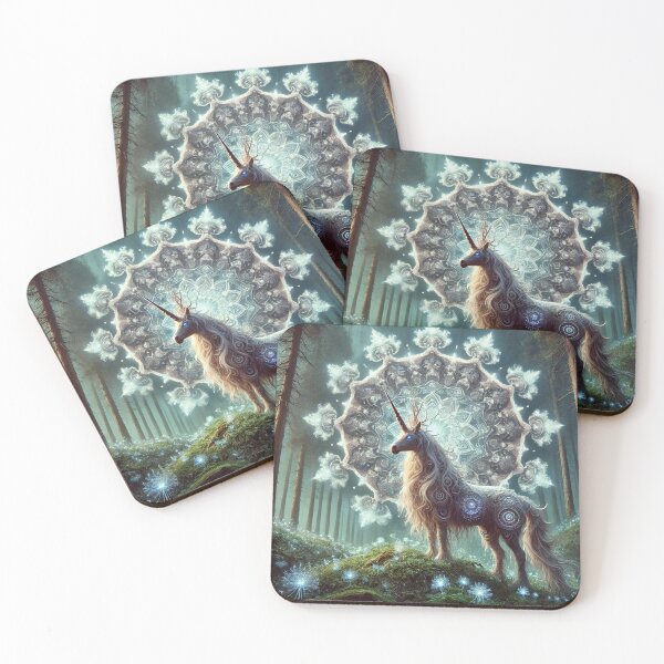 Item preview, Enchanted Celestial Unicorn with Glowing Mandala Aura designed and sold by Fantasy Horseys.