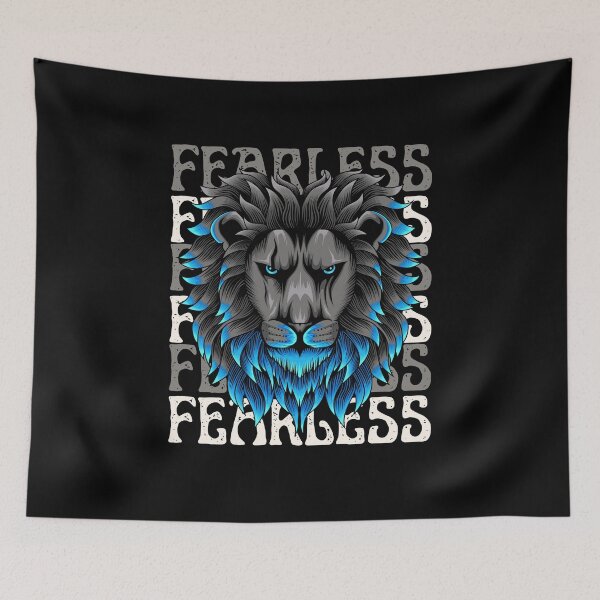 Item preview, Fearless Black And Blue Lion Art designed and sold by PNGShop.