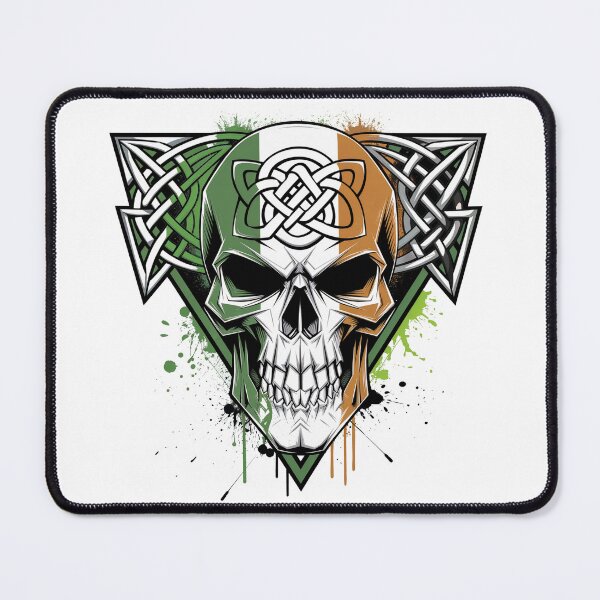 Item preview, Irish Celtic Knot Skull Flag of Ireland designed and sold by CELTIC-DESIGNS.