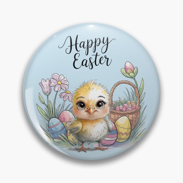Item preview, Easter Chicken with Basket and Eggs designed and sold by WikaKowalczyk.