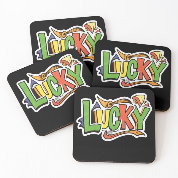 Artikelvorschau, Das Wort „Lucky“ Textkunstdesign entworfen und verkauft von SteezeeStore.