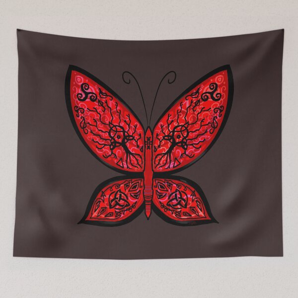 Item preview, Red butterfly with Celtic pattern designed and sold by DymirART.
