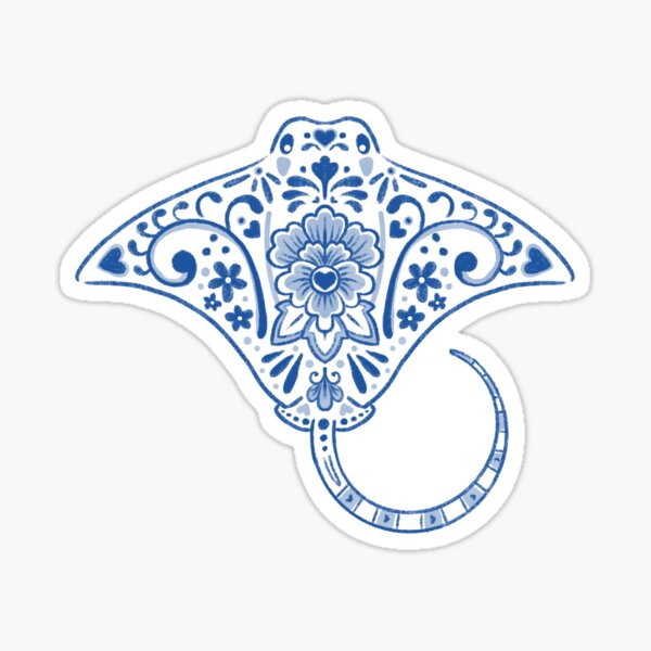 Item preview, Delft Porcelain Cownose Ray (blue) designed and sold by Blue Point Arts.