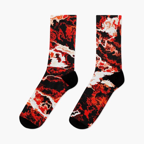 Item preview, Abstract red-white pattern on a black background. designed and sold by fishwithout.