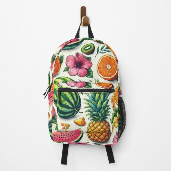 Item preview, Summer Fruits and Hibiscus Crayon Pattern designed and sold by Glam-OOTD.