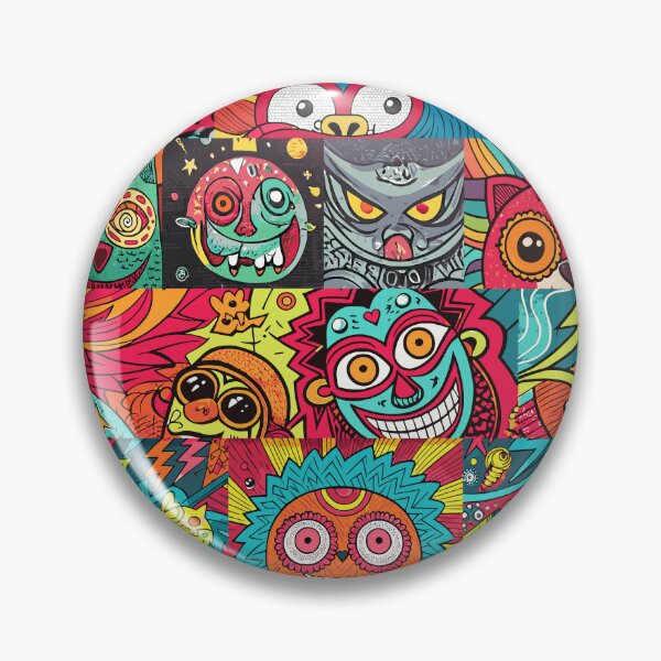 Item preview, Version 2 (no frame background shadow): Psychedelic Graffiti Monsters, Straight from the Urban Street - Eat 'Em Up! designed and sold by markmm9.