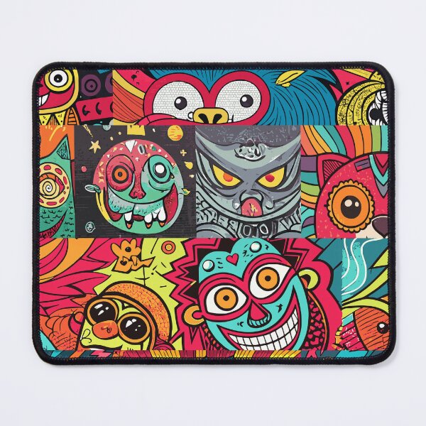 Item preview, Version 2 (no frame background shadow): Psychedelic Graffiti Monsters, Straight from the Urban Street - Eat 'Em Up! designed and sold by markmm9.