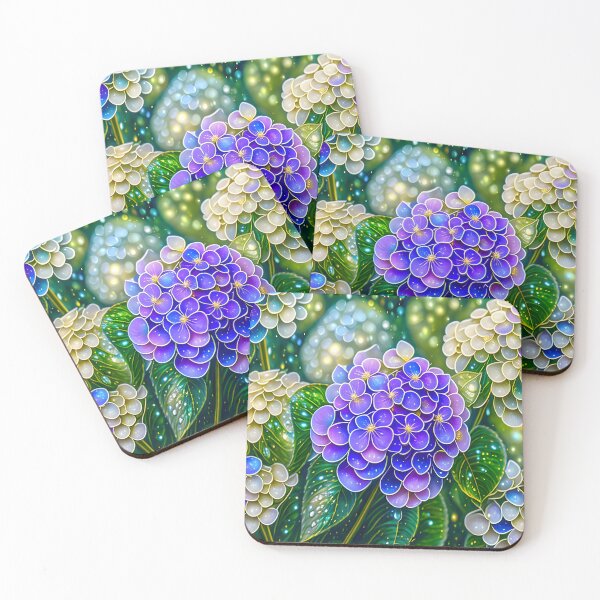 Item preview, Beautiful blue hydrangea with glitter effect designed and sold by MarionsArt.