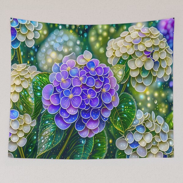 Item preview, Beautiful blue hydrangea with glitter effect designed and sold by MarionsArt.