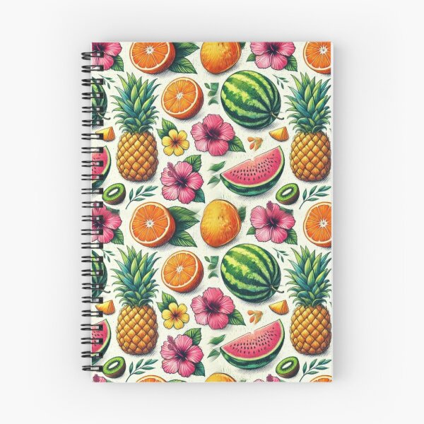 Item preview, Summer Fruits and Hibiscus Crayon Pattern designed and sold by Glam-OOTD.