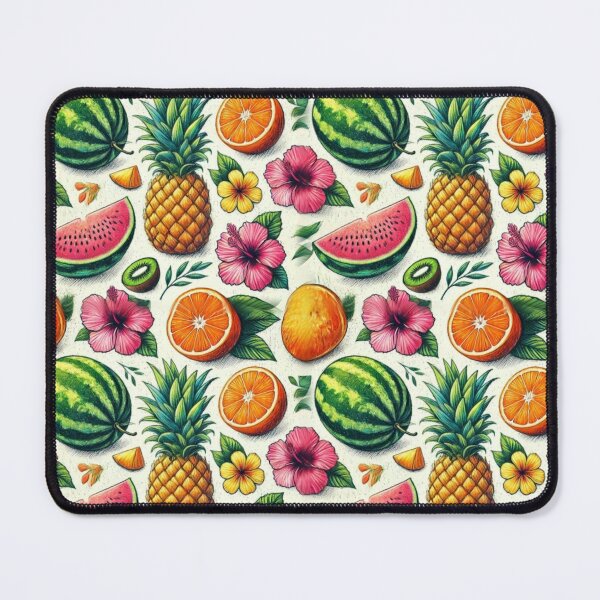 Item preview, Summer Fruits and Hibiscus Crayon Pattern designed and sold by Glam-OOTD.
