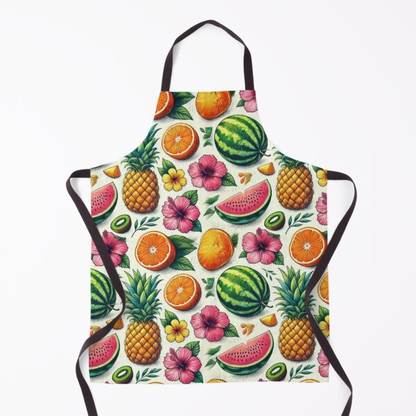 Item preview, Summer Fruits and Hibiscus Crayon Pattern designed and sold by Glam-OOTD.