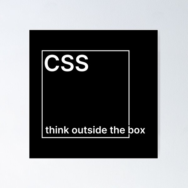 Artikel-Vorschau von CSS – Über den Tellerrand hinaus denken (weißer Text), designt und verkauft von TeePlusPlus.