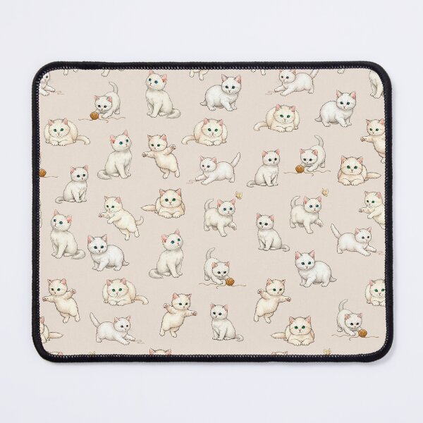 Item preview, Playful White Kittens Pattern designed and sold by jelypop.