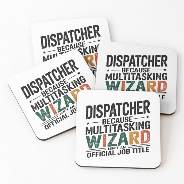 Item preview, Dispatcher Multitasking Wizard, distressed vintage style designed and sold by MadCatPrints.