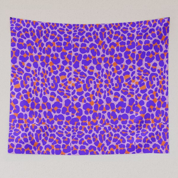Item preview, Wild at Heart. Leopard print. Statement. Big cat print. Purple and orange designed and sold by Sandra Brezina.