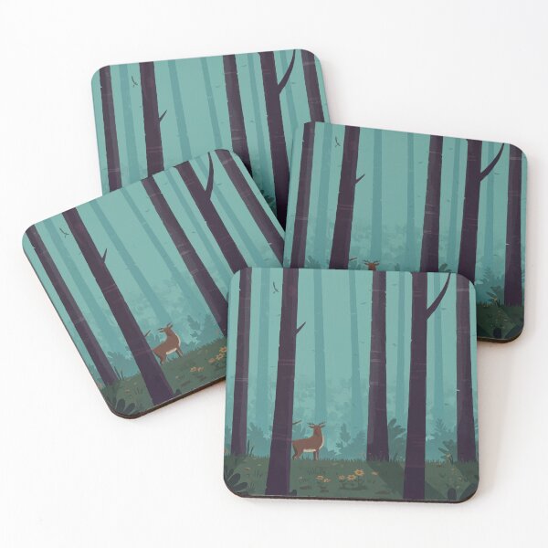Item preview, deer in the forest at night designed and sold by wi geon.