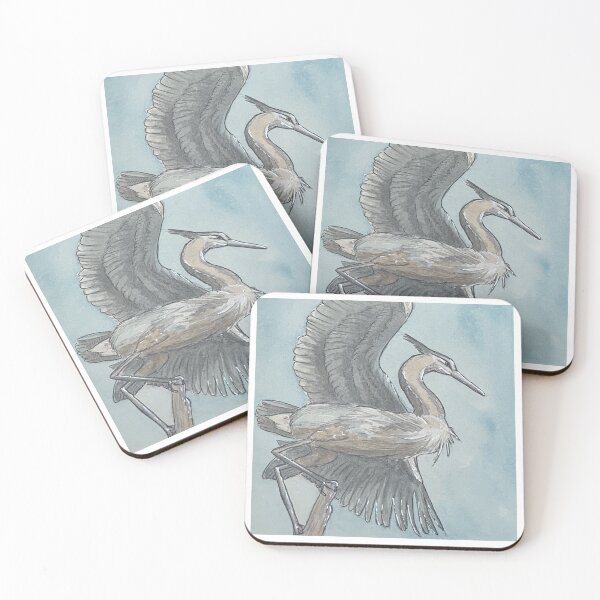 Item preview, Blue heron ready to take flight. designed and sold by Erusainku.