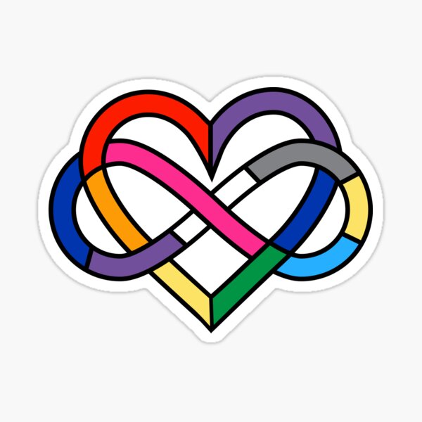 Queer Polyamory Pride Infinity Heart Sticker