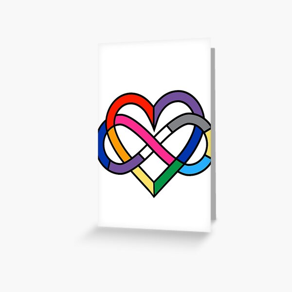 Queer Polyamory Pride Infinity Heart Greeting Card