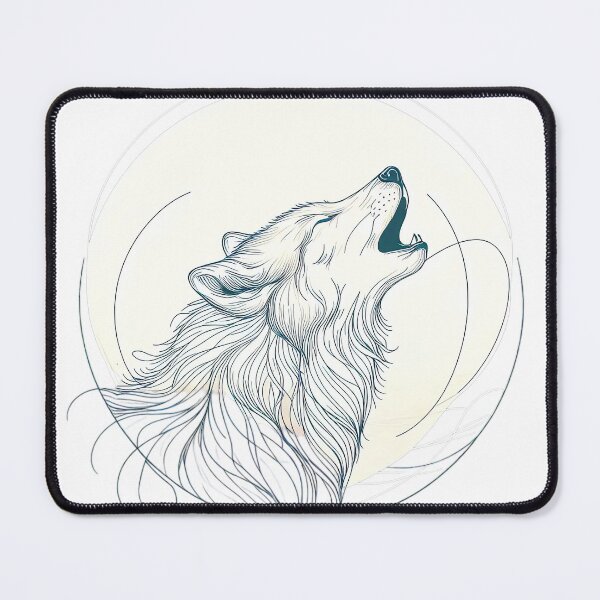 Item preview, Wolf Minimalist Line Art Drawing designed and sold by Retr0Tshirts.