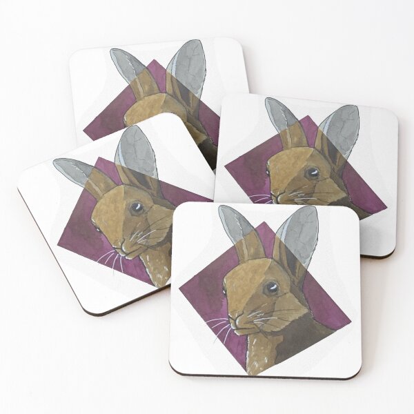Item preview, Rabbit on red square ink painting designed and sold by Erusainku.