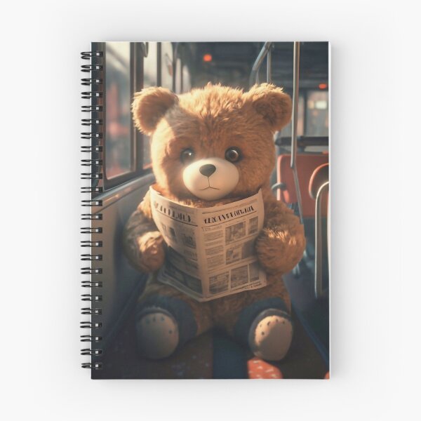 Item preview, Teddy bear reading a newspaper on the bus designed and sold by m-y-A-I-A-R-T-.
