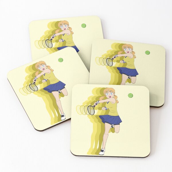 Item preview, A Female Tennis Player with Yellow Background  designed and sold by KiyaSketches.