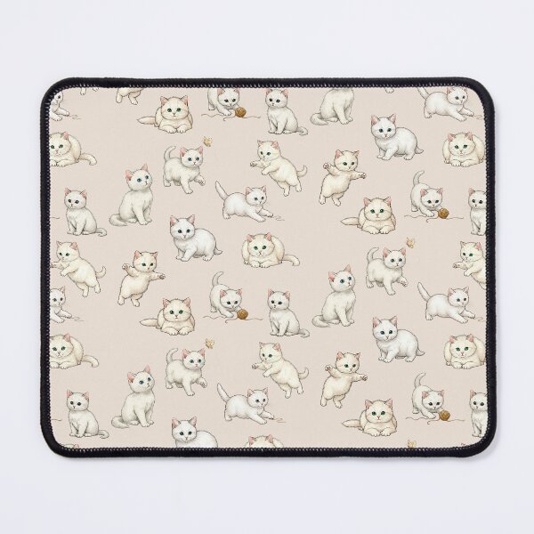 Item preview, Playful White Kittens Pattern designed and sold by jelypop.