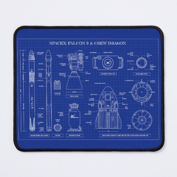 Item preview, SpaceX: Falcon 9 and Crew Dragon (Blueprint) designed and sold by BGALAXY.