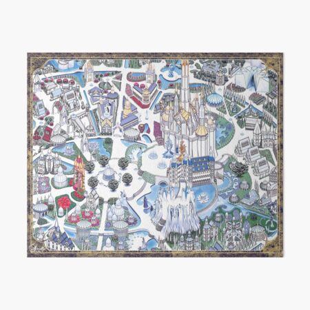 Fantasy City Gondolin RPG Style (No labels) Art Board Print