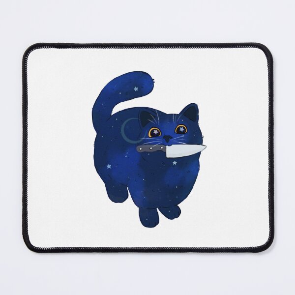 Item preview, Galaxy Cat with a knife – Mystical Starry Night Feline Illustration designed and sold by YaraCuteArt.