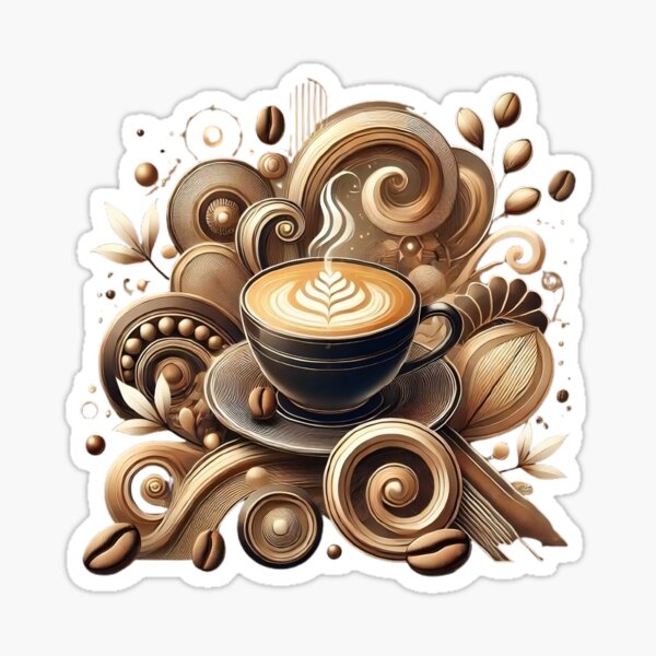 Item preview, Elegant Coffee Art – Latte and Swirls designed and sold by Best-designs-shop.