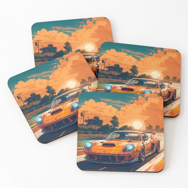 Item preview, Orange Sports Car on Track designed and sold by Ink Art Design.