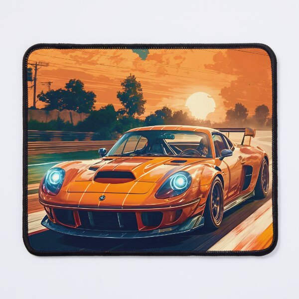 Item preview, Orange Sports Car on Track designed and sold by Ink Art Design.